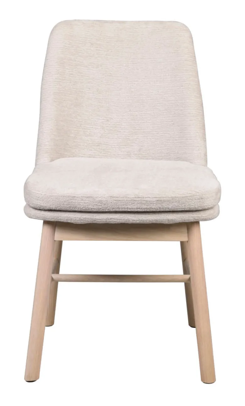 Amesbury stol ljusbeige tyg/vitpigmenterade ekben