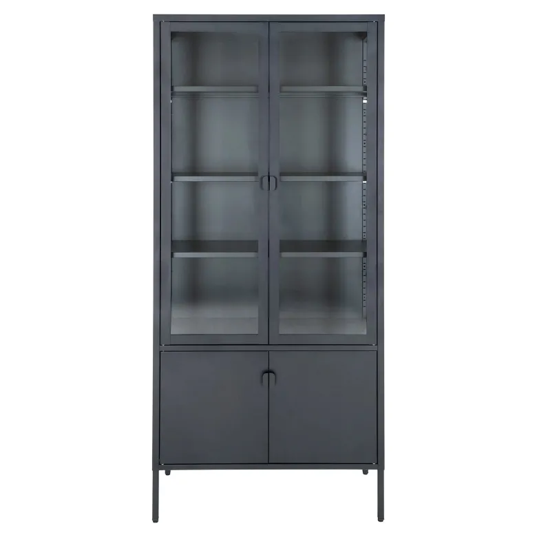 Brisbane Vitrinskåp 80 cm – Svart Metall