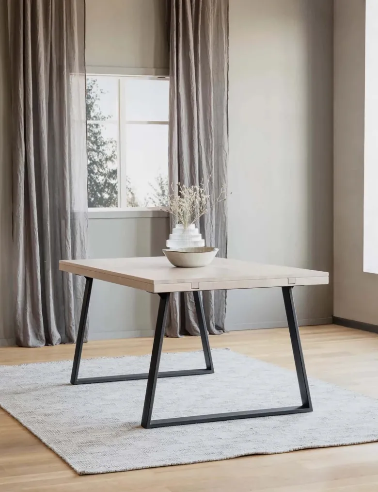 BROOKLYN MATBORD VITPIGMENTERAD/SVART 170 U-Ben