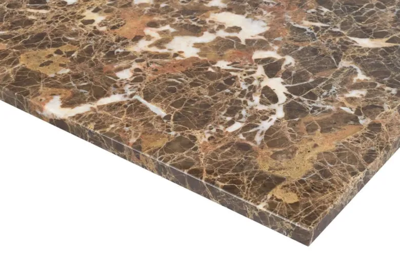BROOKSVILLE SOFFBORD KVADRATISKT VITPIGMENTERAD/BRUN MARMOR