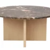 BROOKSVILLE SOFFBORD RUND VITPIGMENTERAD/BRUN MARMOR 90cm