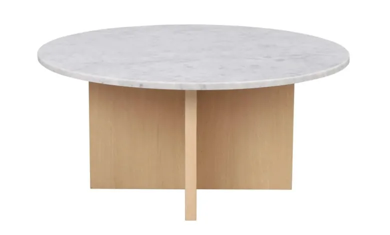 BROOKSVILLE SOFFBORD RUND VITPIGMENTERAD/VIT MARMOR 90cm