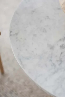 BROOKSVILLE SOFFBORD RUND VITPIGMENTERAD/VIT MARMOR 90cm