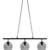 Capella taklampa metall svart/rökfärgat glas