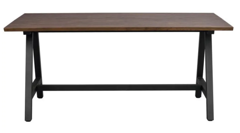 Carradale matbord 170 brun ek/A-ben svart metall