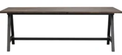 Carradale matbord 220 brun ek/A-ben svart met