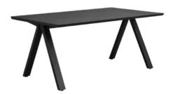 Carradale matbord 170 svart ek/V-ben svart met
