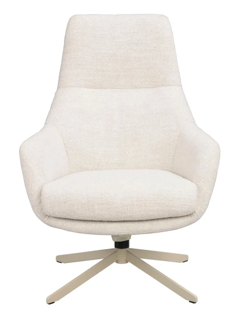Conroe fåtölj ljusbeige tyg/beige metall snurr