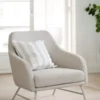 Eldwin fåtölj beige tyg/beige metall