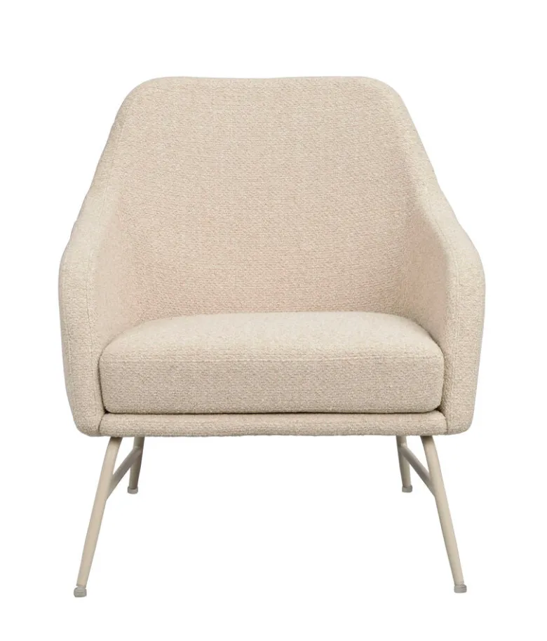 Eldwin fåtölj beige tyg/beige metall