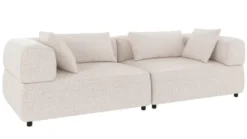 Falkner soffa 3-sits ljusbeige tyg Oscar #1 (k3)