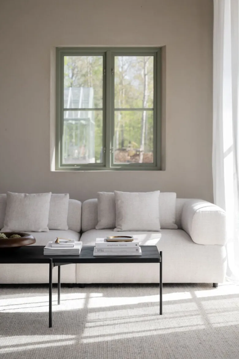 Falkner soffa 3-sits ljusbeige tyg Oscar #1 (k3)