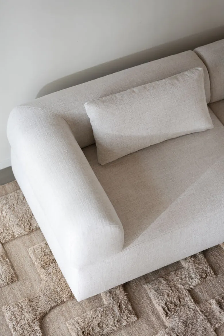 Falkner soffa 3-sits ljusbeige tyg Oscar #1 (k3)
