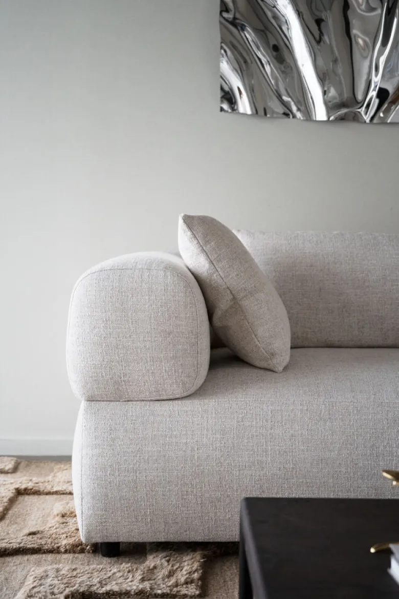 Falkner soffa 3-sits ljusbeige tyg Oscar #1 (k3)