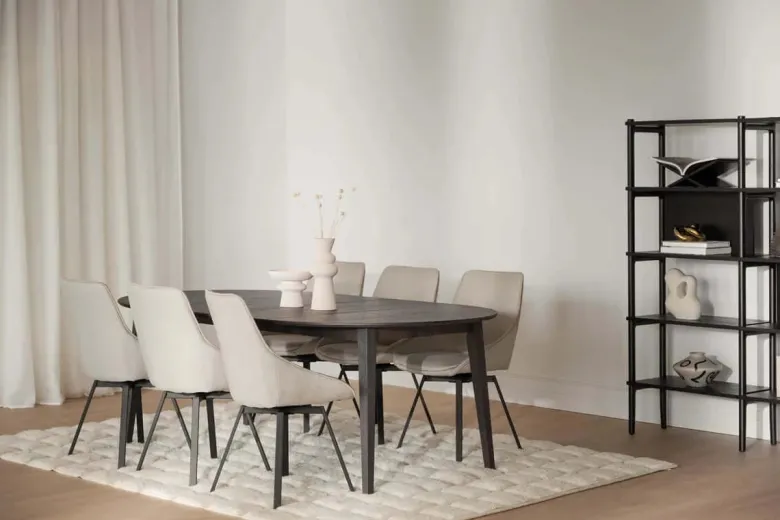 FILIPPA RUNT MATBORD MED ILÄGG BRUN