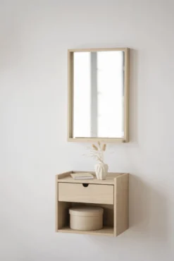 Hillmond väggskåp/sängbord 1L 40 vitpigmenterad ek