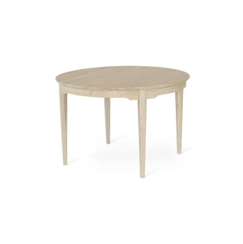 Hovdala Runt Matbord med iläggsskiva 115 cm. Vitoljad Ek