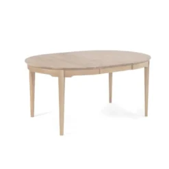 Hovdala Runt Matbord med iläggsskiva 115 cm. Vitoljad Ek