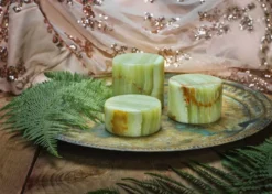 JADE – Grön Silk Matt Bordsljus i äkta marmor