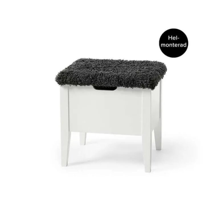 KLINTE BÄNK 45 VIT/FÅRPÄLS