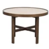 Marsden soffbord runt Ø60 beige keramik/brun ek