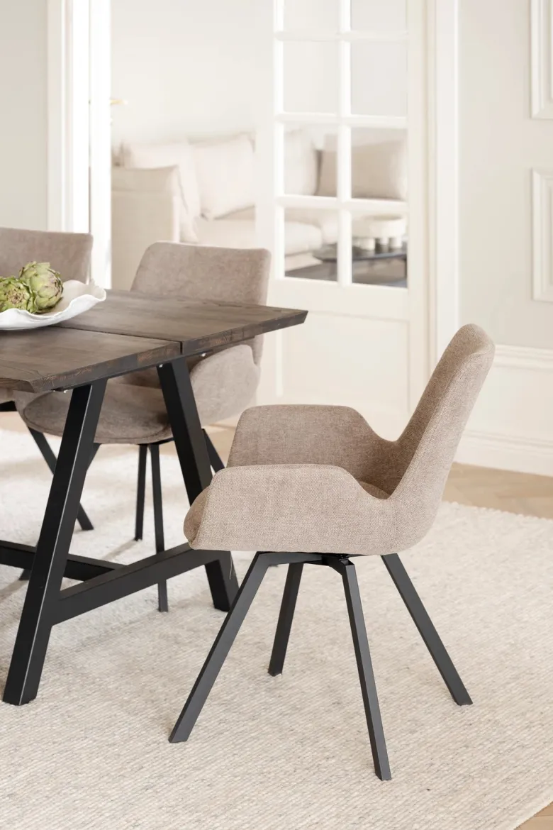 NORWELL KARMSTOL BEIGE/SVART