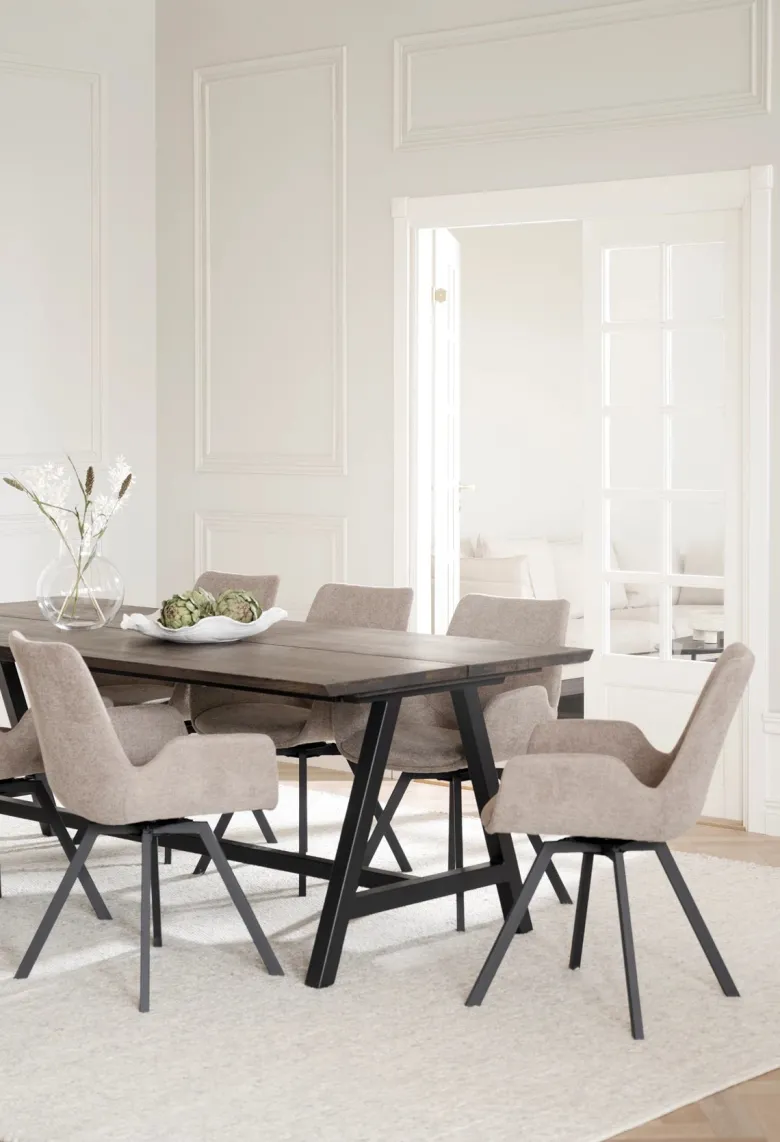 NORWELL KARMSTOL BEIGE/SVART