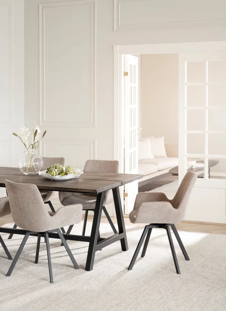 NORWELL KARMSTOL BEIGE/SVART