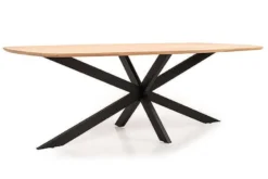 Oakland Ovalt Matbord Borstad Ek X-Ben Metall