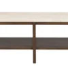 Orwel soffbord 140x60 beige travertin/brun ek