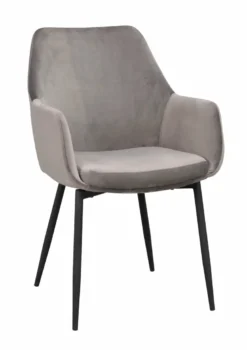 REILY KARMSTOL SAMMET GRÅ/SVART