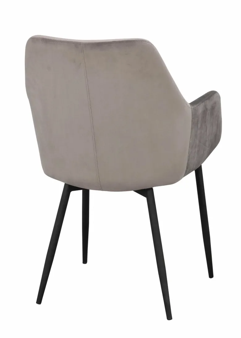 REILY KARMSTOL SAMMET GRÅ/SVART