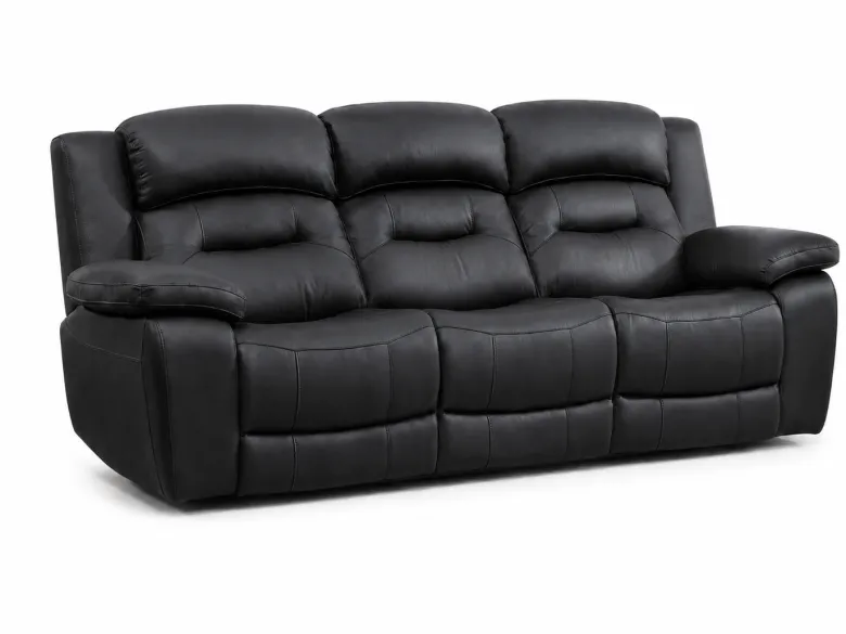 Roma reclinersoffa - Brun & Svart skinn