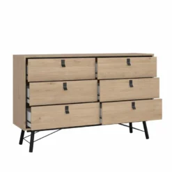 RY Byrå Bred 6-lådor - Hickory