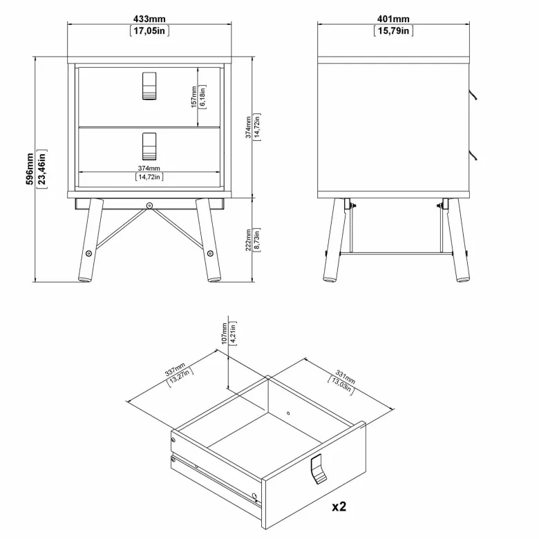 Ry Sängbord Hickory