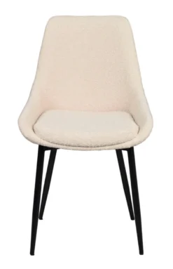 Sierra stol beige bouclétyg/svarta metall ben
