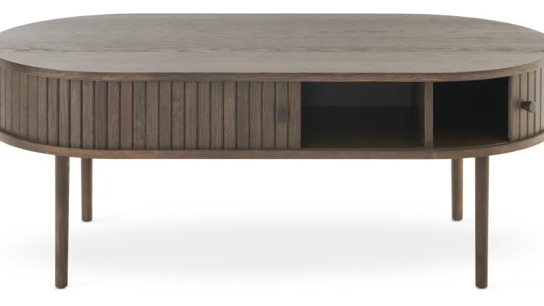 SLIDE Soffbord Oval 120×60 cm Brunlackad