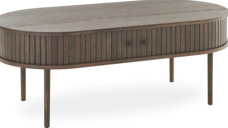SLIDE Soffbord Oval 120×60 cm Brunlackad