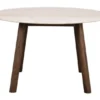 Taransay matbord Ø125 beige travertin/brun ek