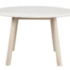 Taransay matbord Ø125 beige travertin/vitpigmenterad ek