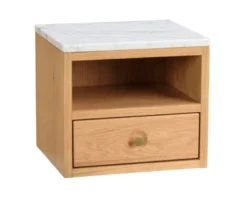 Whitmore väggskåp-sängbord ek/vit marmor