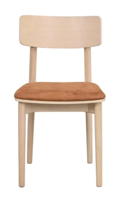 Wolcott stol vitpigmenterad ek/brun läder-textil